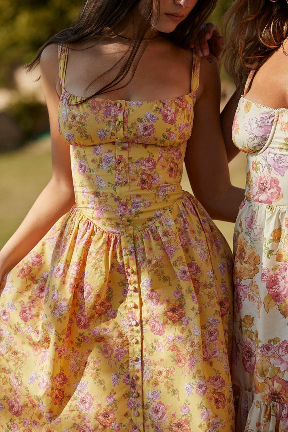 Tatiana Butter Print Midi Sundress Product Image