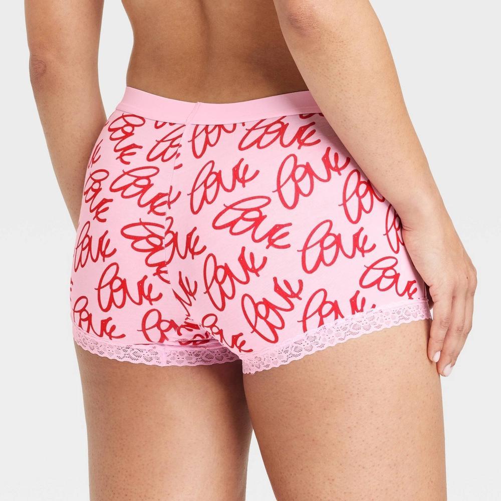 Womens Cotton Lace Boy Shorts - Auden XL Product Image