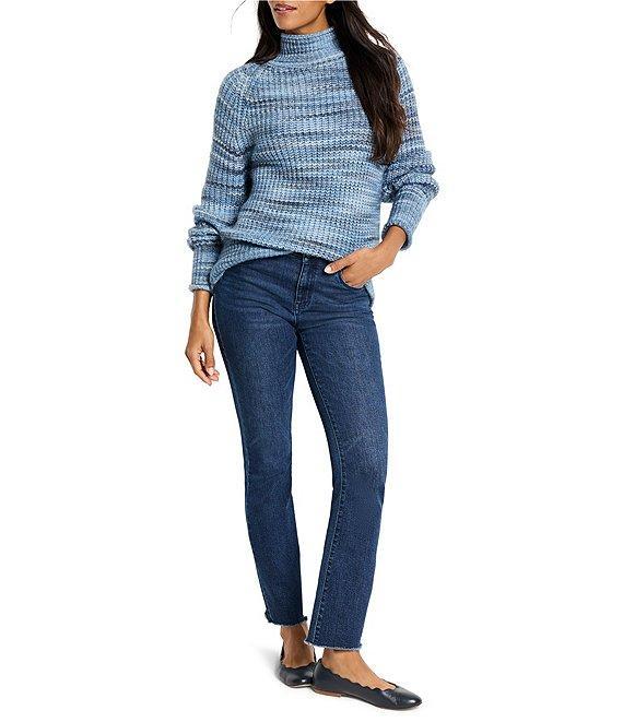 NIC + ZOE Party Mix Shaker Rib Stitch Knit Turtleneck Long Sleeve Sweater Product Image