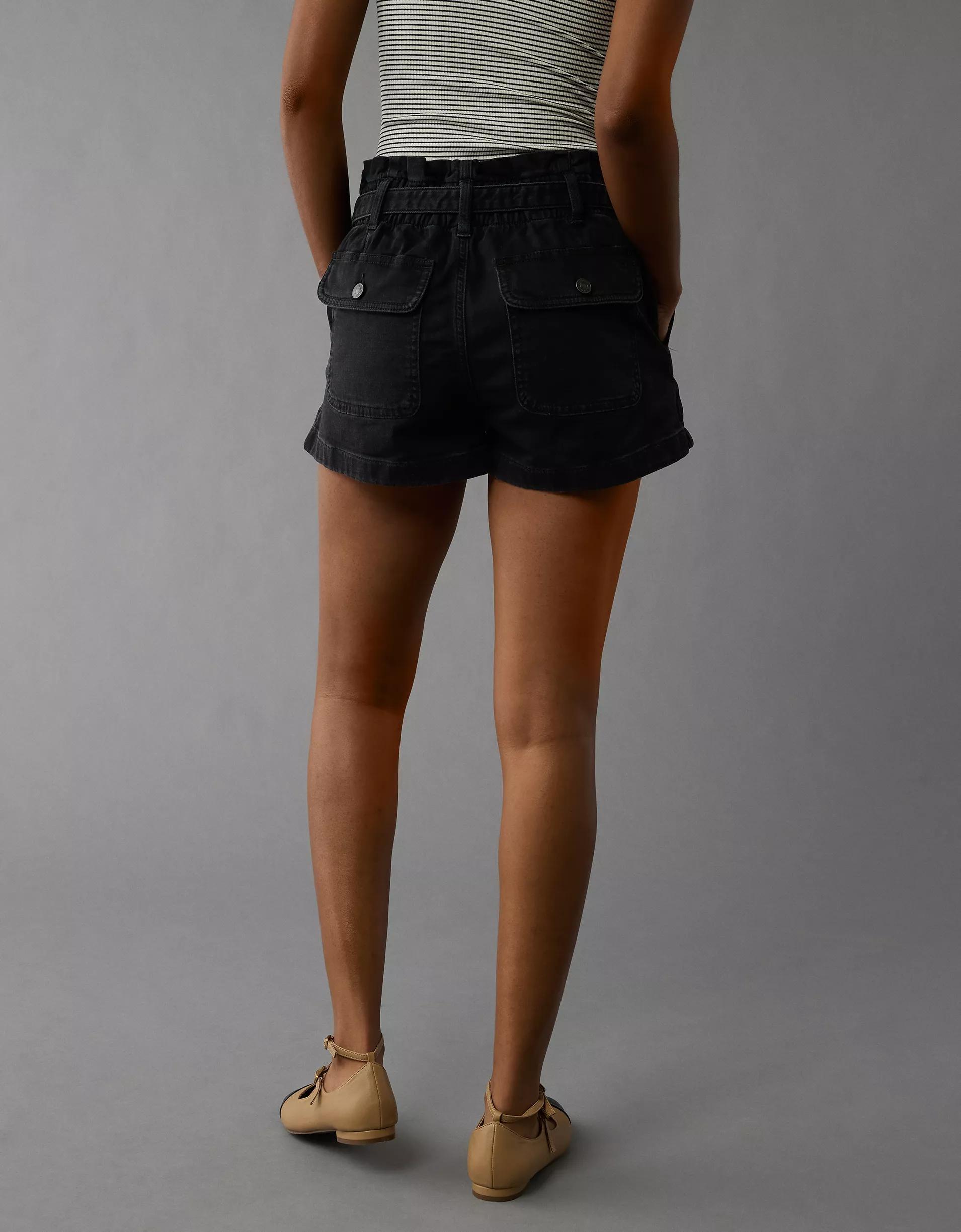 AE Stretch Paperbag Denim Mom Short Product Image