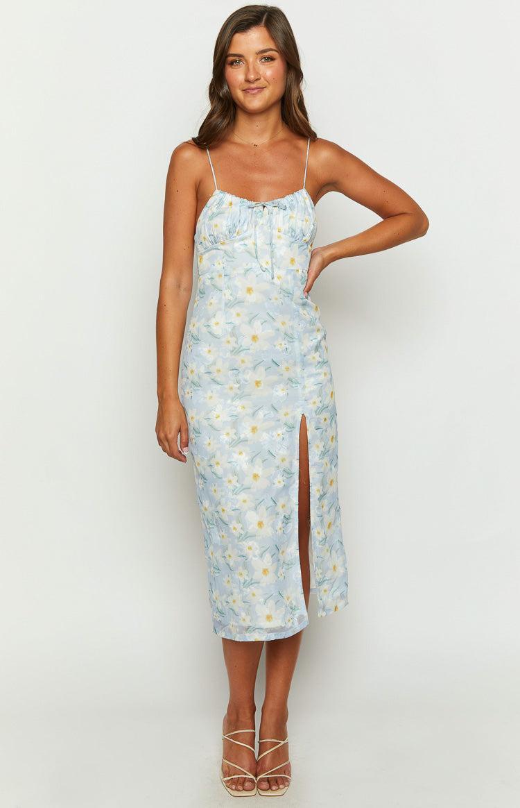 Paloma Blue Floral Midi Dress Product Image