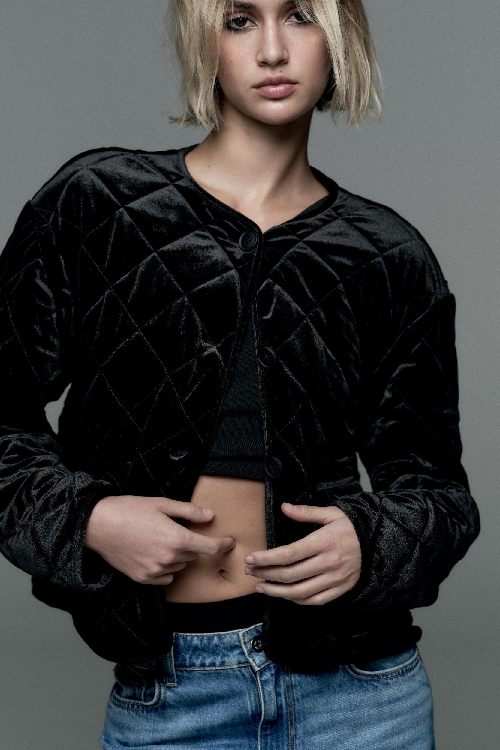 QUILTED VELVET JACKET Product Image