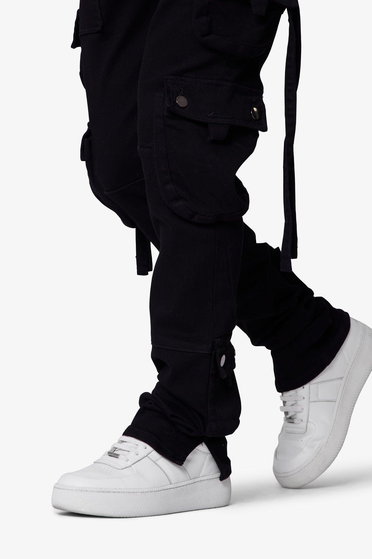 D152 Cargo Straight Denim - Black Product Image