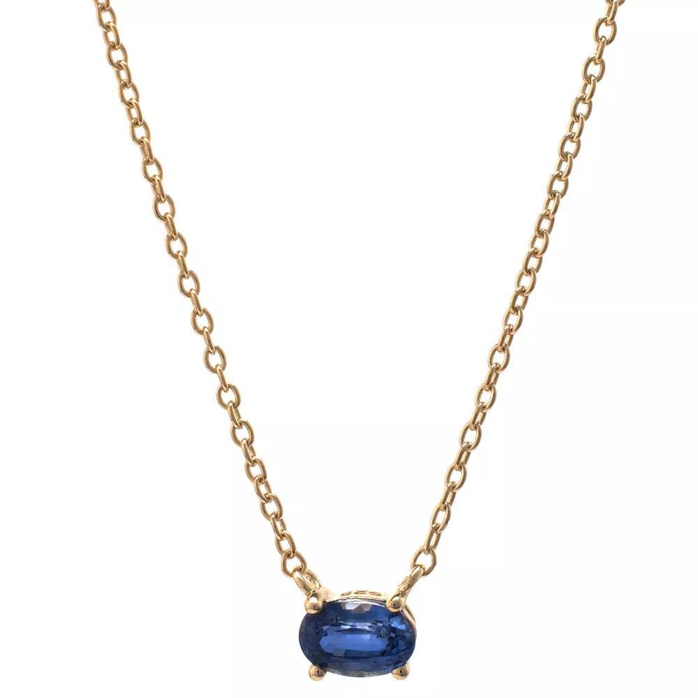 Gemistry 14k Gold Blue Kyanite Pendant Necklace, Women's, Size: 18" Product Image