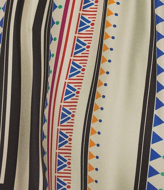 JOHNNY WAS Blythe Geometric Printed Silk Blend A-Line Coordinating Midi Skirt Product Image