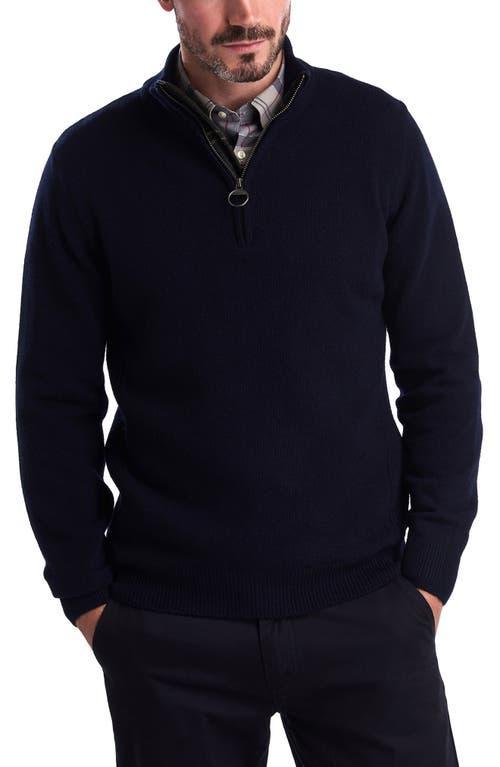 Barbour Holden Wool Tartan Trim Regular Fit Quarter Zip Mock Neck Sweater Product Image