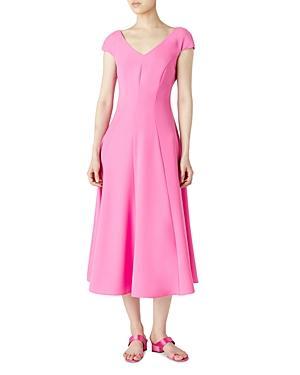 Cap-Sleeve A-Line Midi Dress Product Image