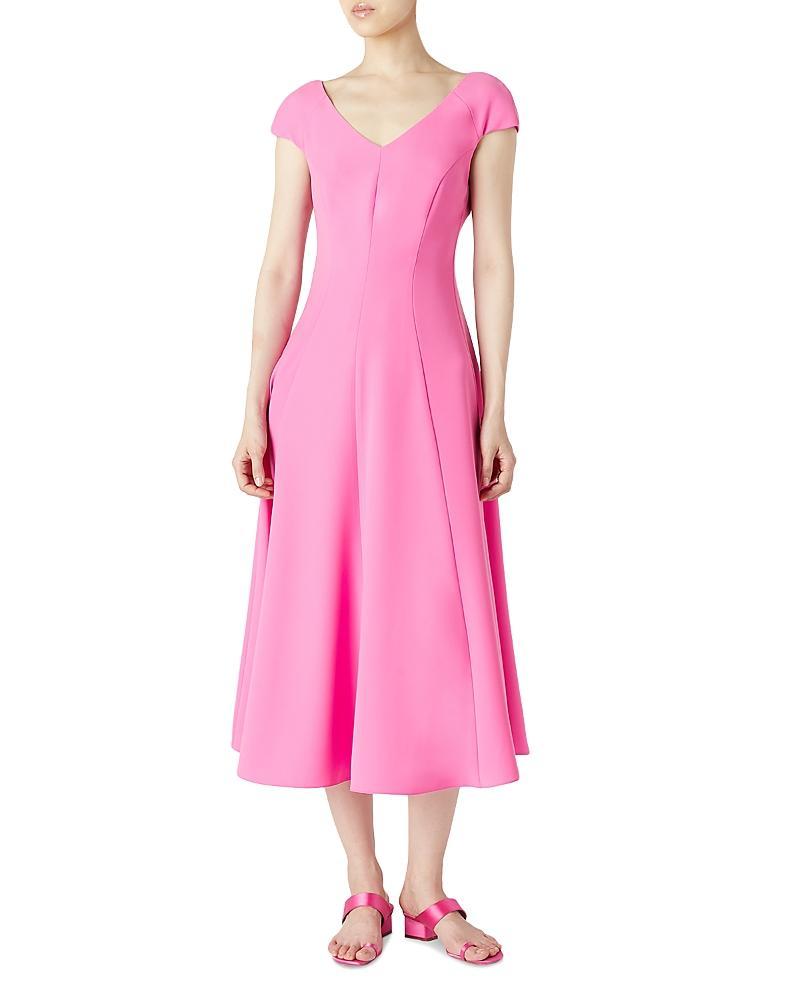 Cap-Sleeve A-Line Midi Dress Product Image