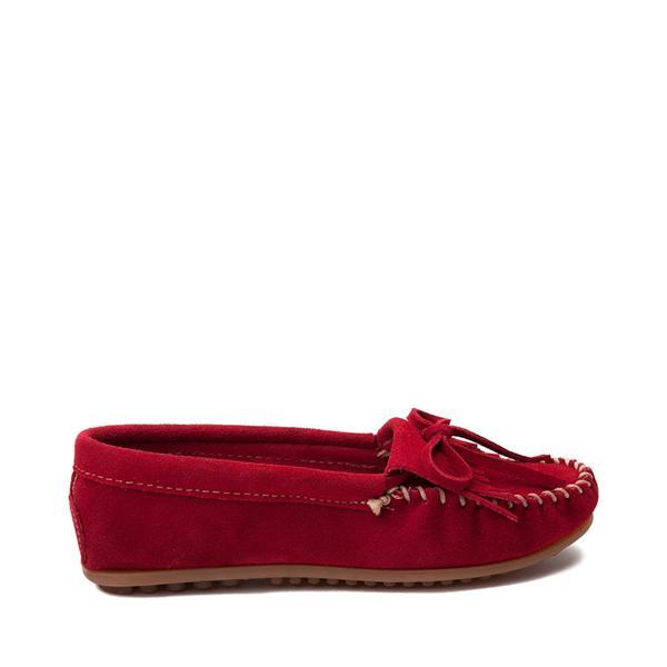Minnetonka Kilty Suede Bow Detail Fringe Moccasins Product Image