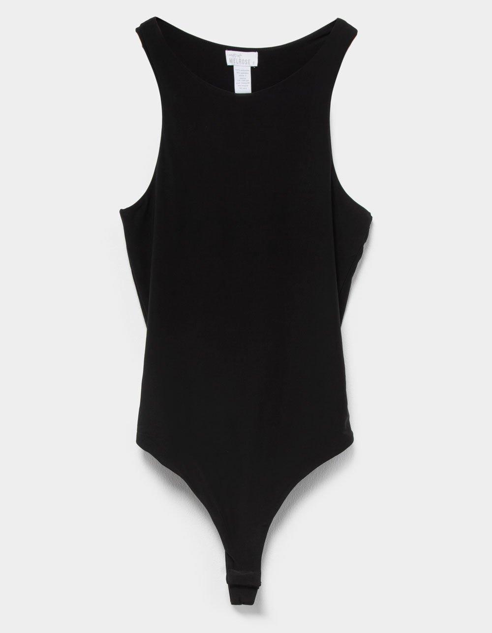 WEST OF MELROSE High Neck Womens Bodysuit - BLACK Product Image