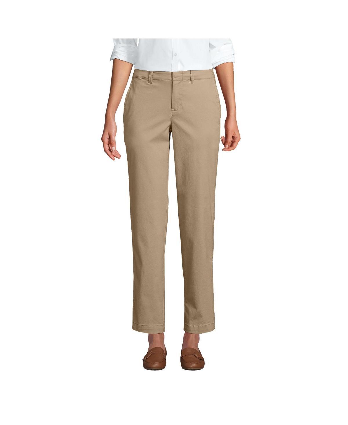 Petite Lands' End Mid Rise Classic Straight Leg Chino Ankle Pants, Women's, Size: 16 Petite, Desert Product Image