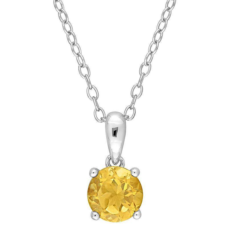 Stella Grace Sterling Silver & Gemstone Stud Pendant Necklace, Womens Aquamarine Product Image