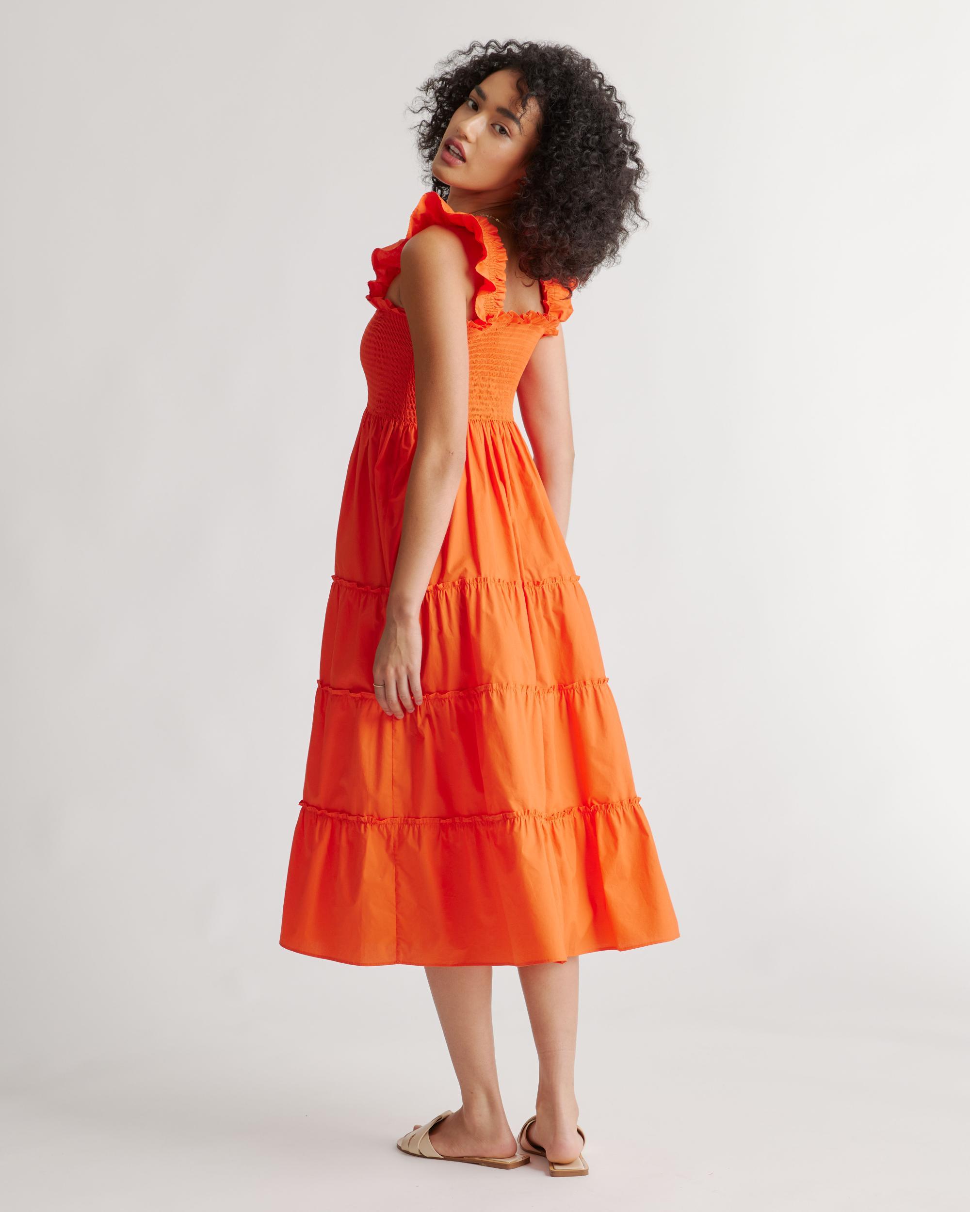 Quince | Women's Smocked Midi Dress Size XS, Organic Cotton Product Image