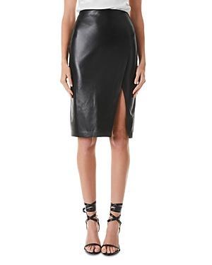 Womens Siobhan Faux Leather Midi-Skirt Product Image