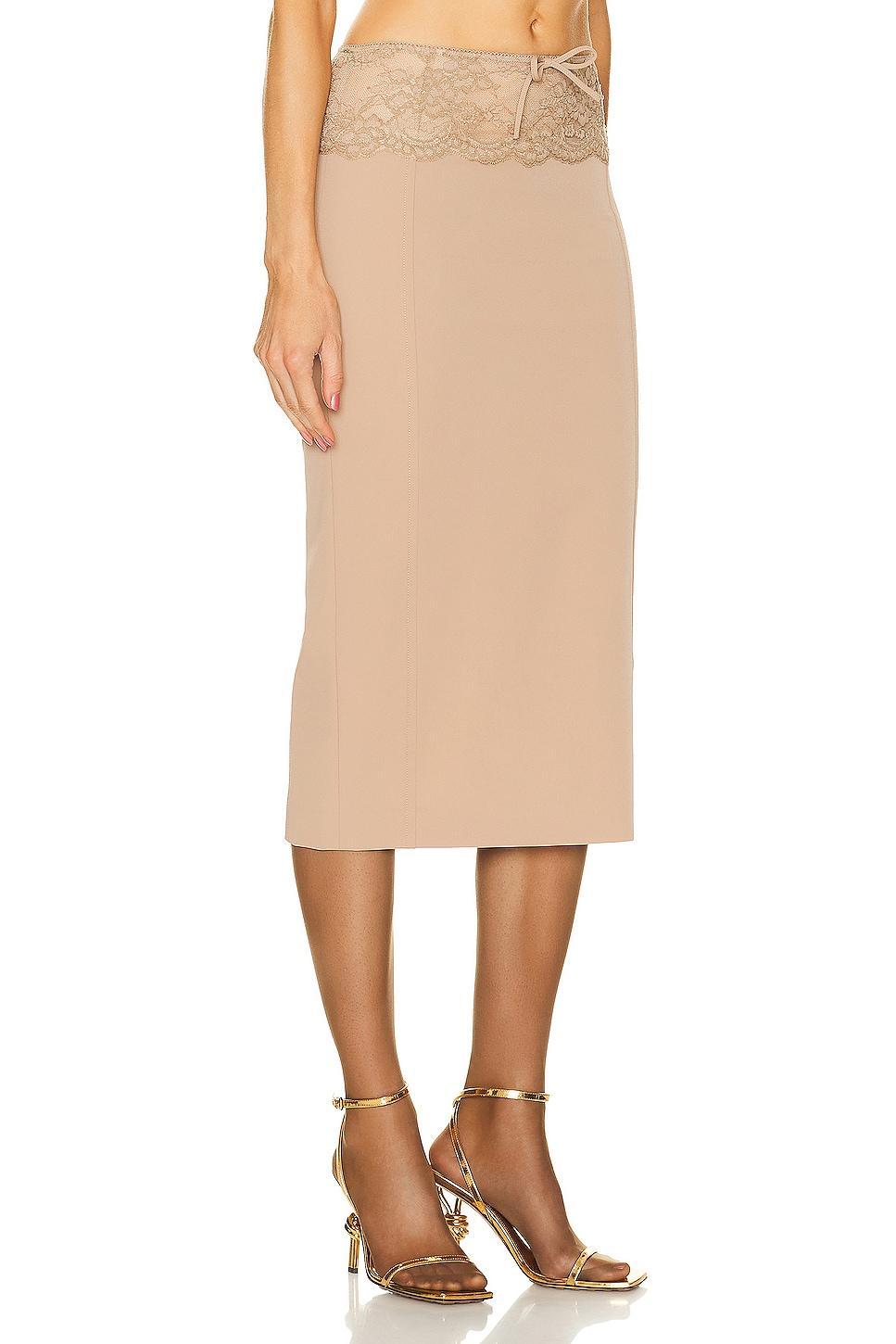 Blumarine Midi Skirt in Taupe Product Image