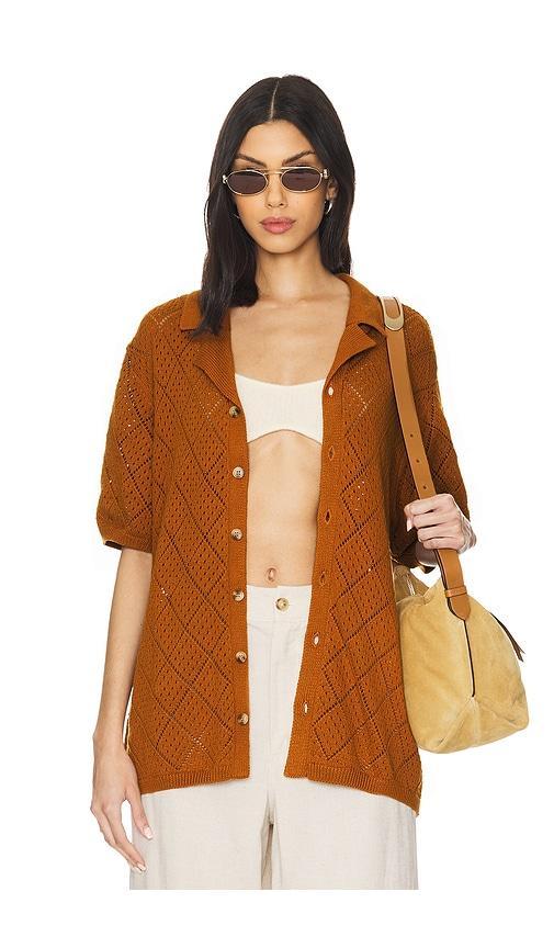 Open Knit Camp Shirt Product Image