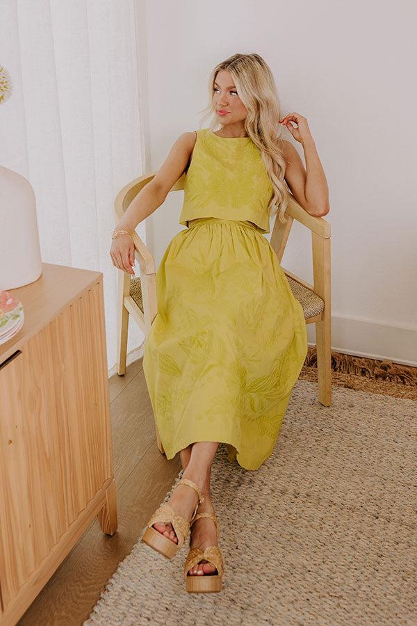 Vacay Bound Embroidered Top in Lime Punch Product Image