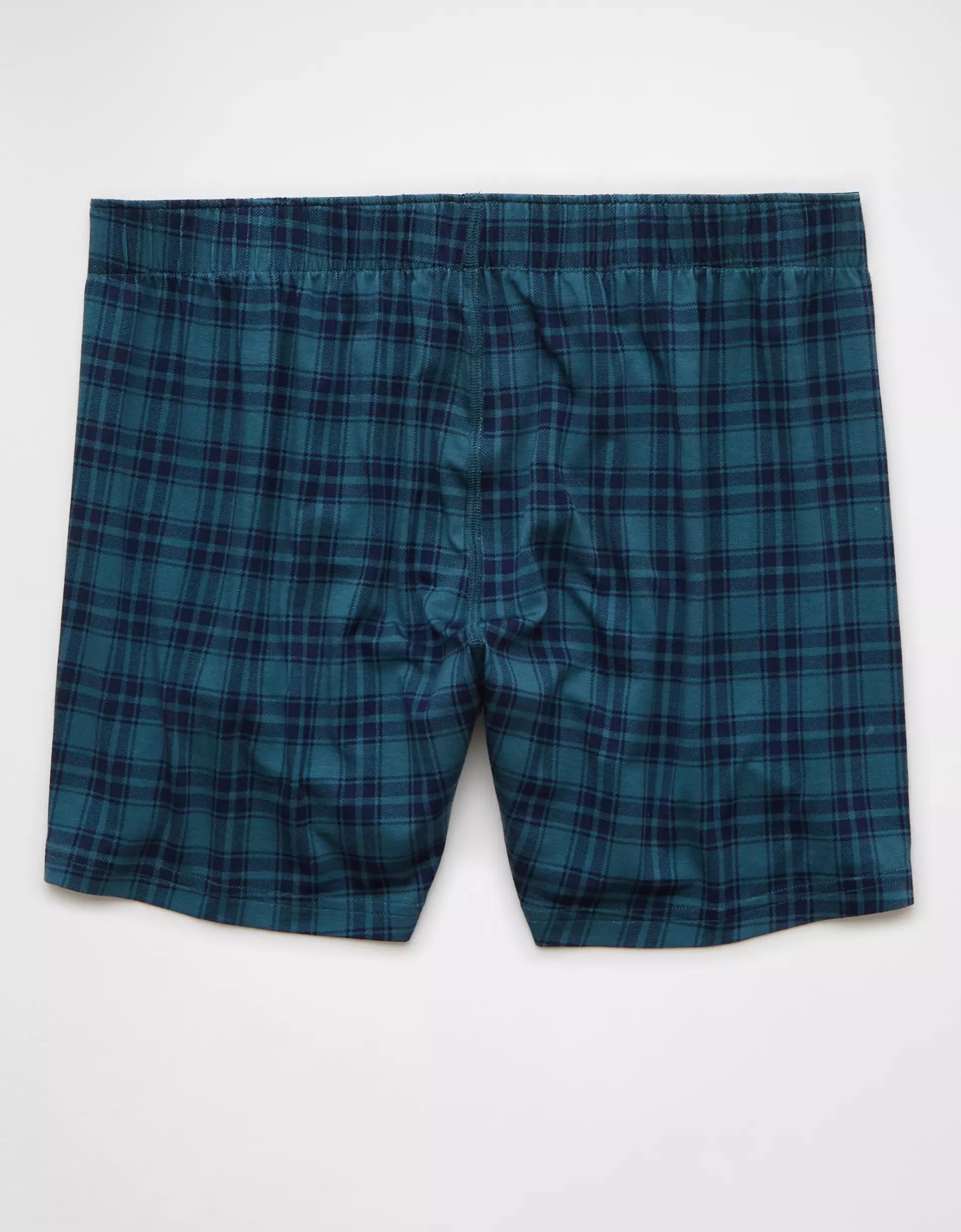 AEO Men's Plaid Slim Knit Ultra Soft Boxer Short Product Image