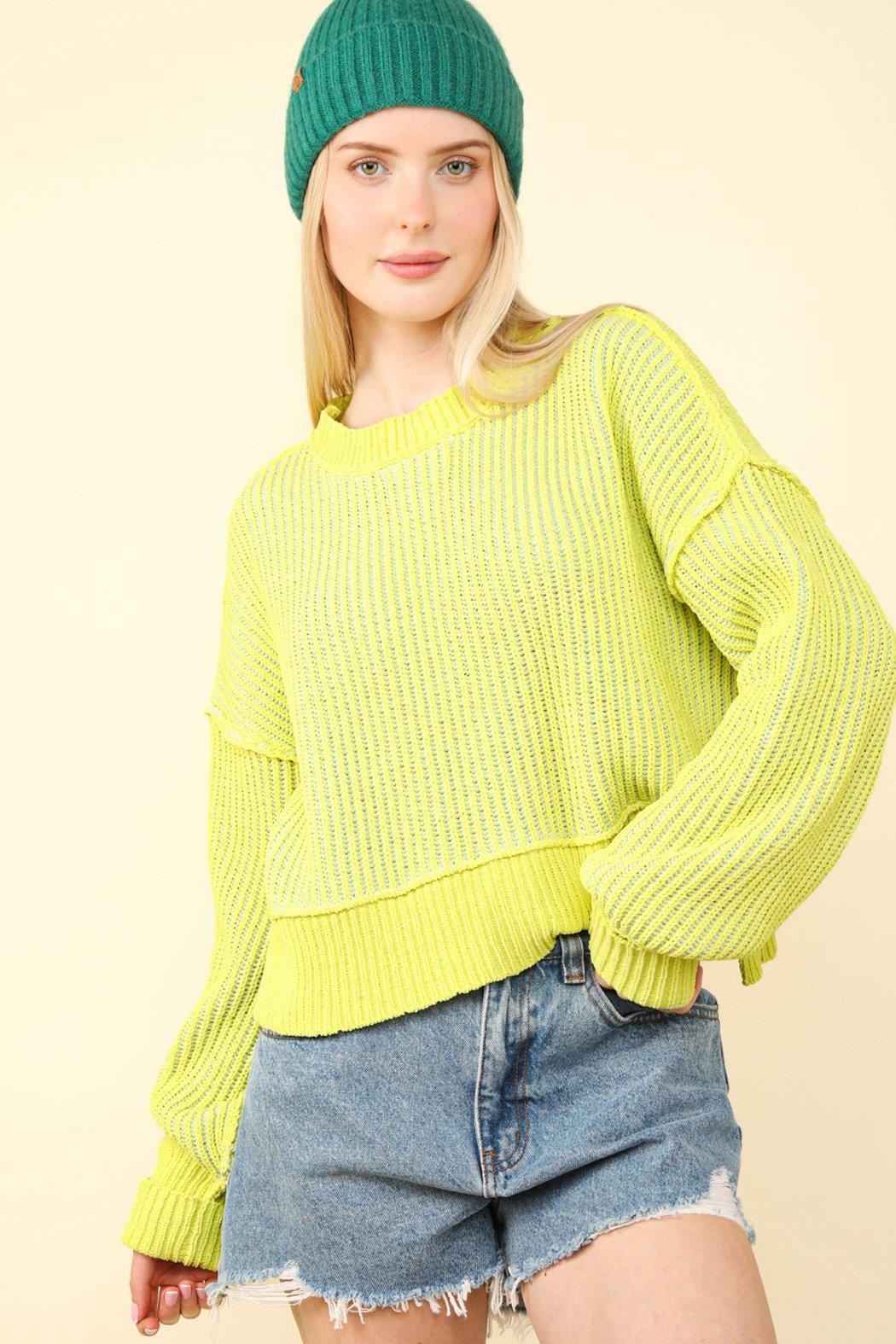 Lemon Ribbed Sweater Product Image