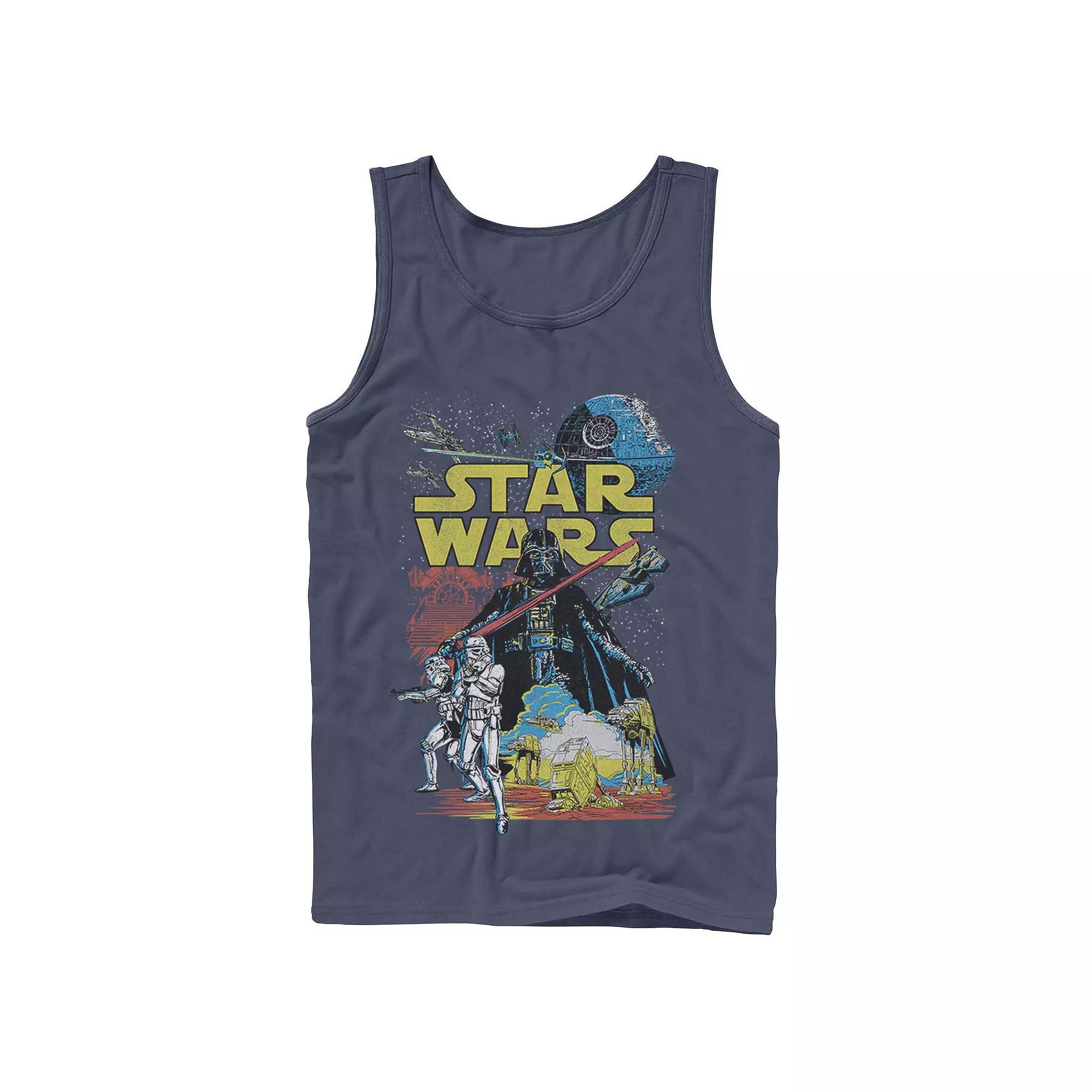 Mens Star Wars Rebel Classic Poster Tank Top Blue Product Image