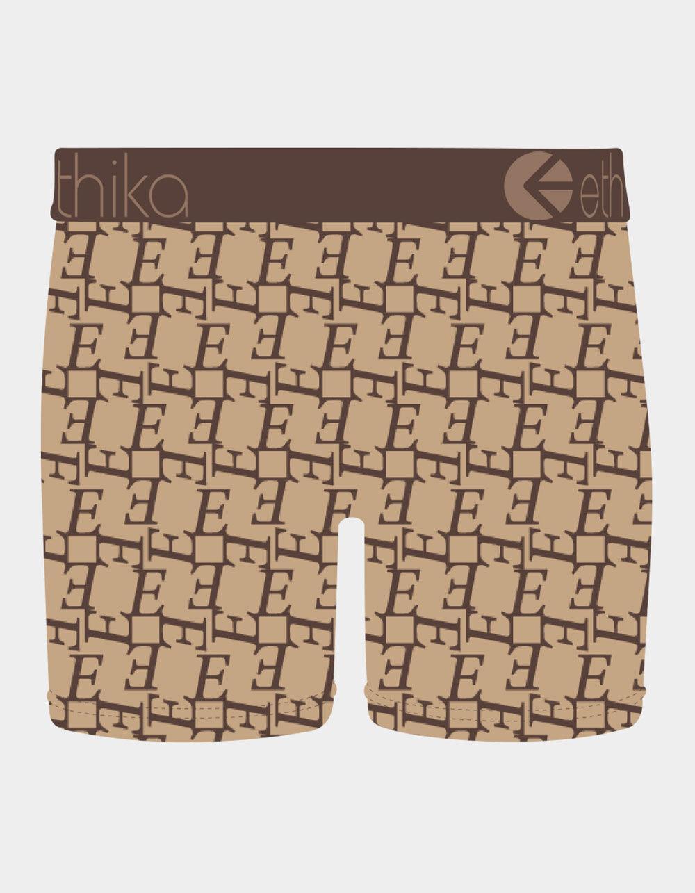 ETHIKA E Gridlock Mens Mid Boxer Briefs - BROWN COMBO Product Image