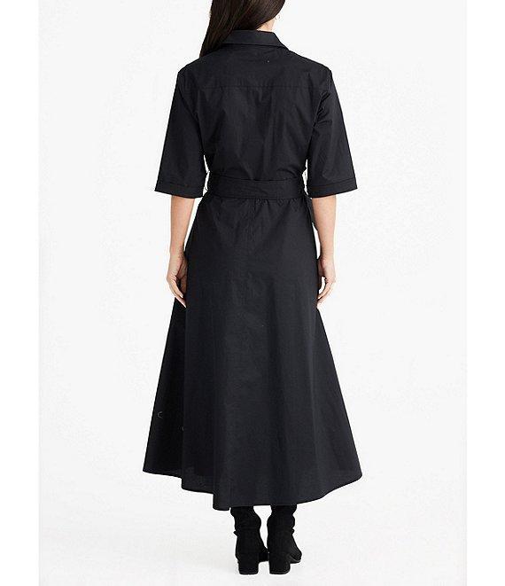 Brave + True Rosellini 3/4 Sleeve Collared Button Front Shirt Maxi Dress Product Image