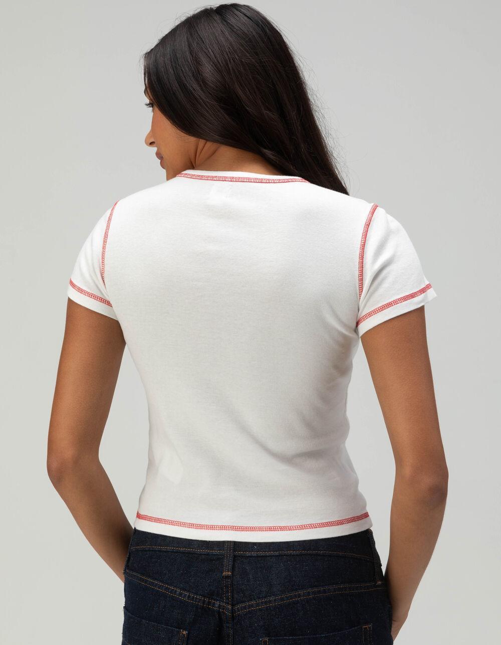 BDG Urban Outfitters Hard To Please Womens Baby Tee - WHITE Product Image