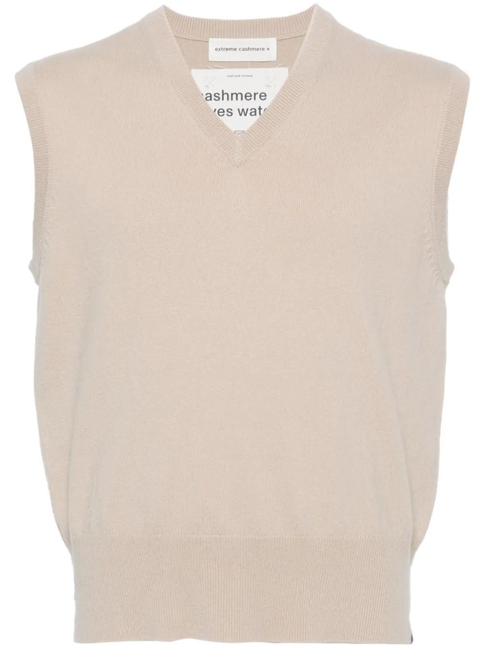EXTREME CASHMERE Nº243 Spencer V-neck Vest In Neutrals Product Image