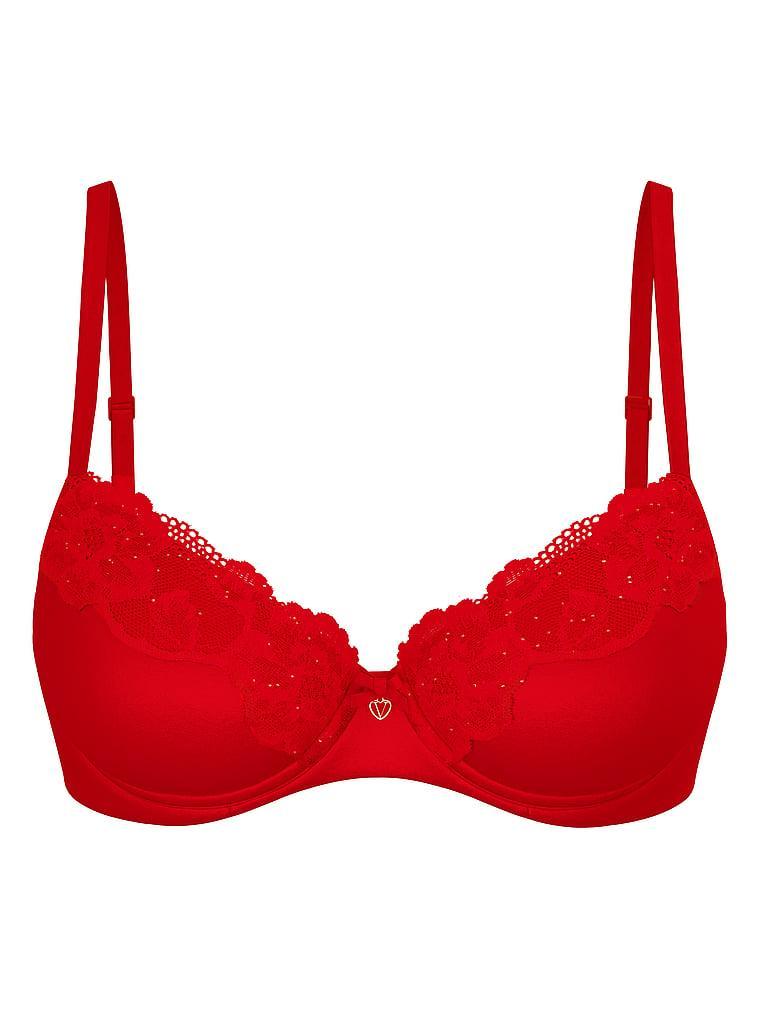 Lace Trim Lightly Lined Demi Bra Product Image