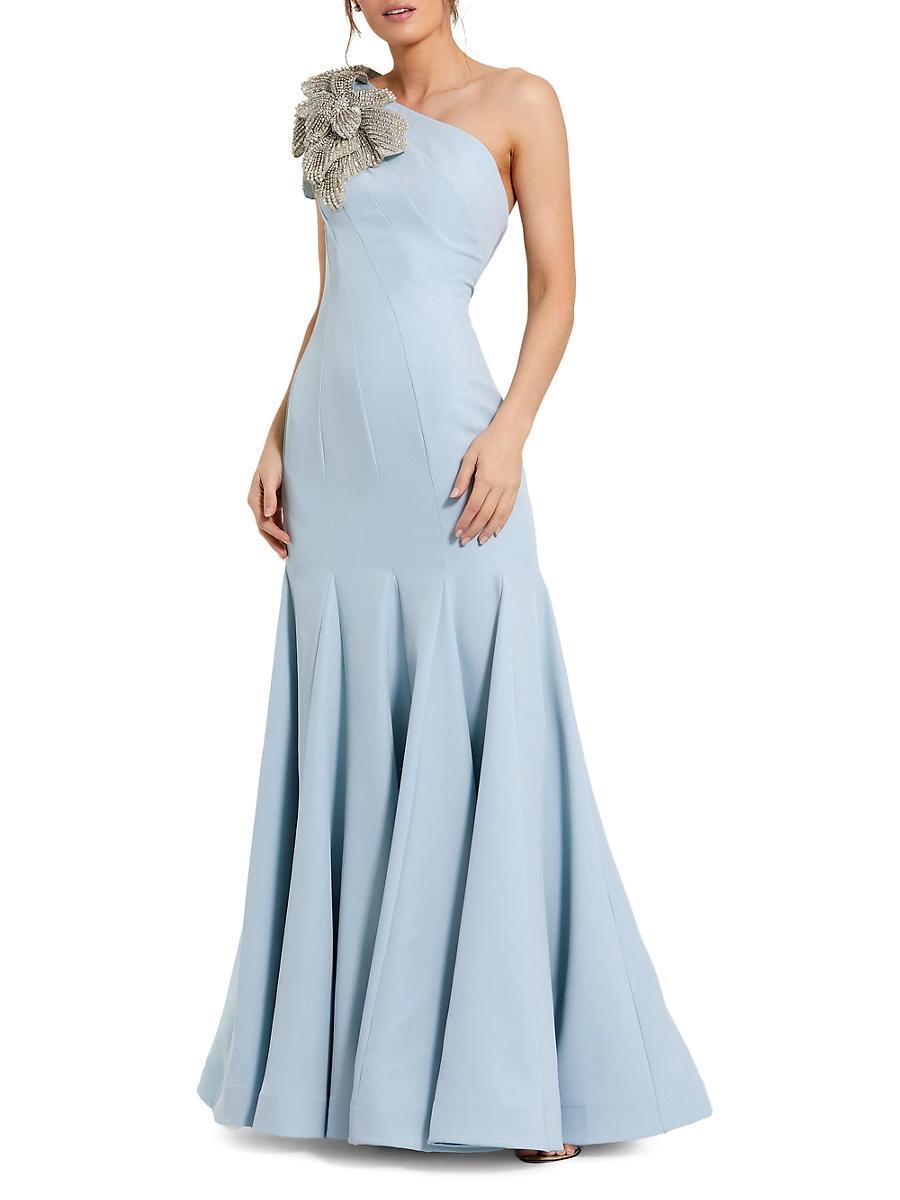Mac Duggal One Shoulder Flower Detailed Gown Product Image