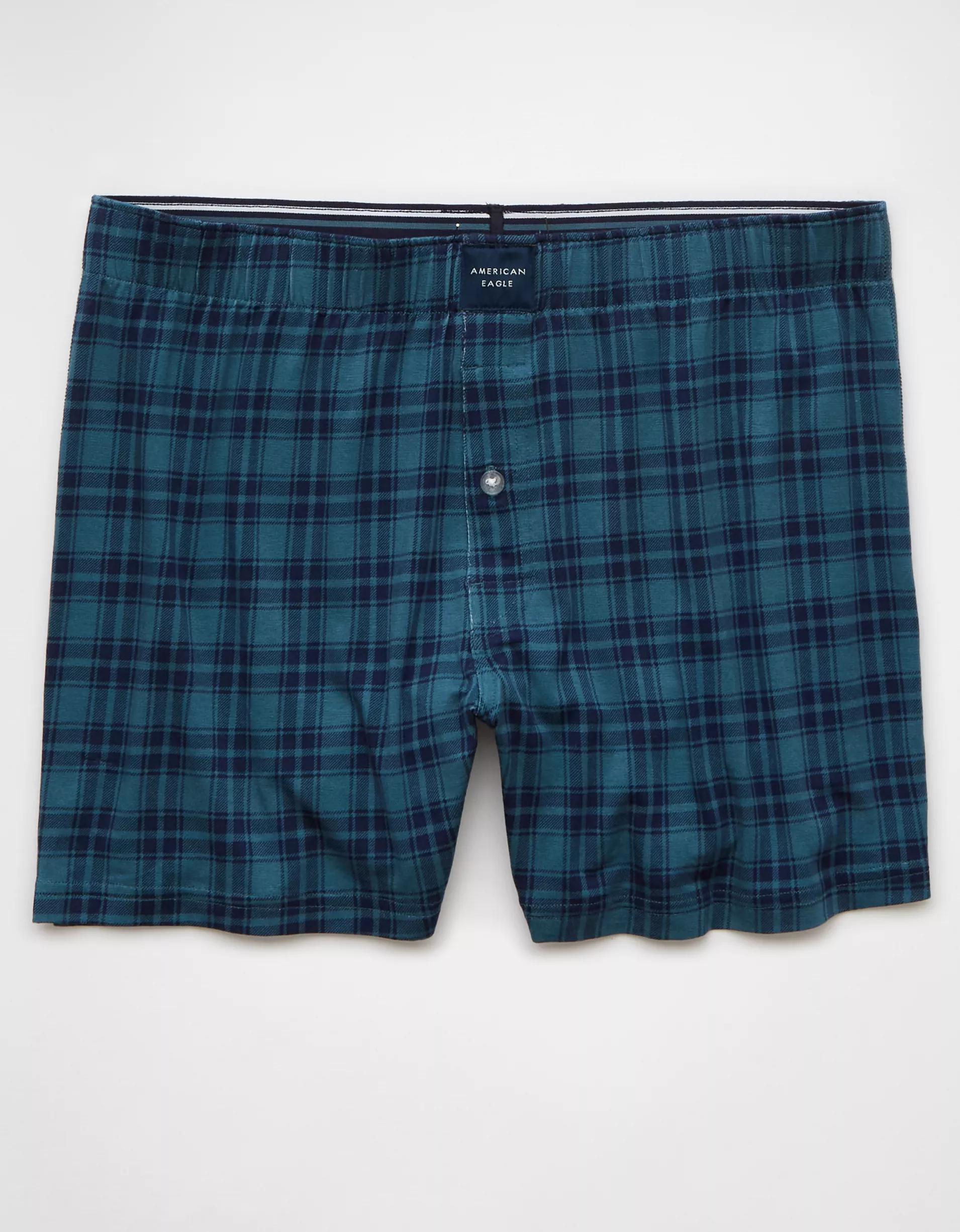 AEO Men's Plaid Slim Knit Ultra Soft Boxer Short Product Image