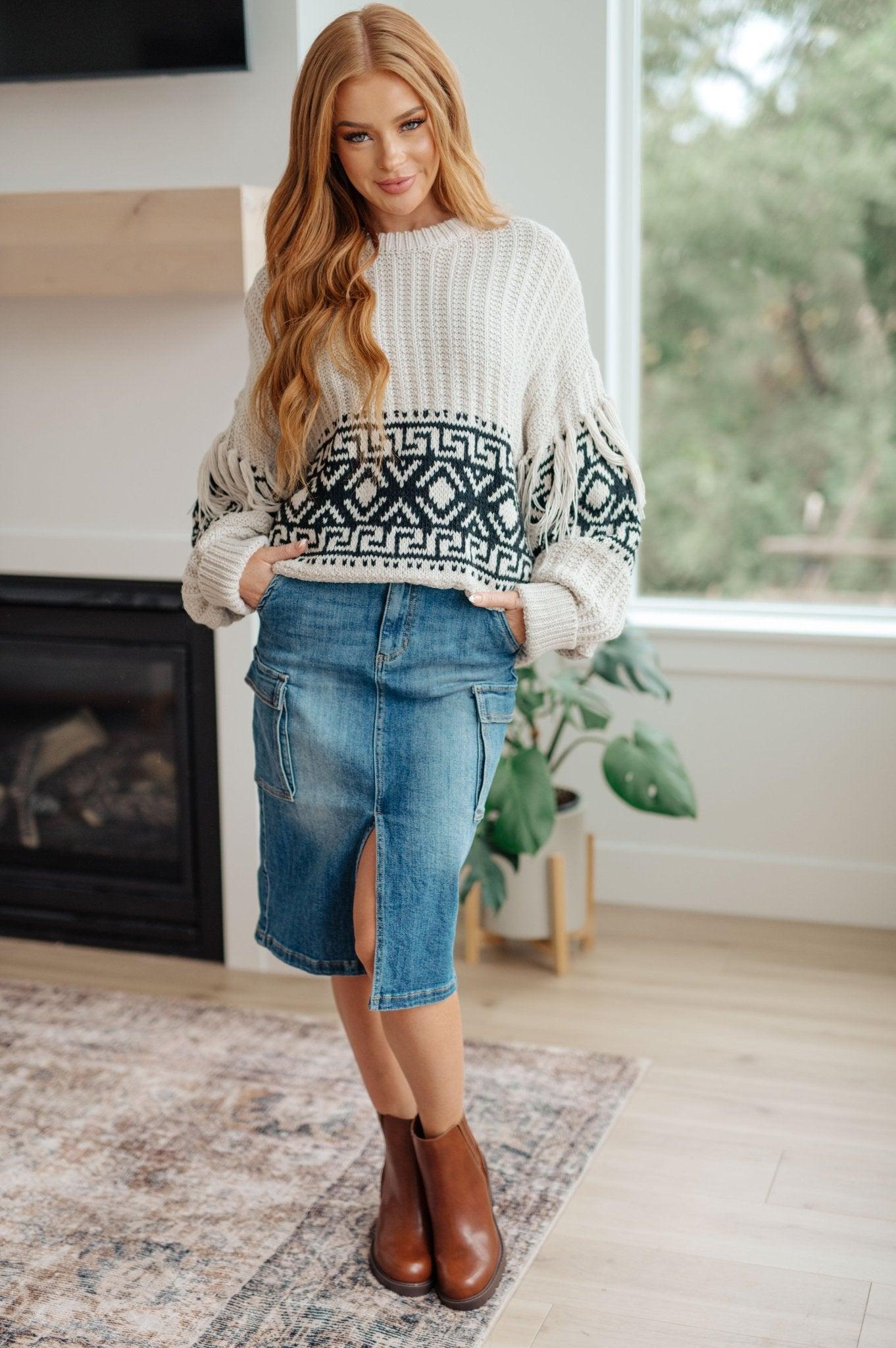 Always Be There Cargo Denim Skirt (Online Exclusive) Product Image