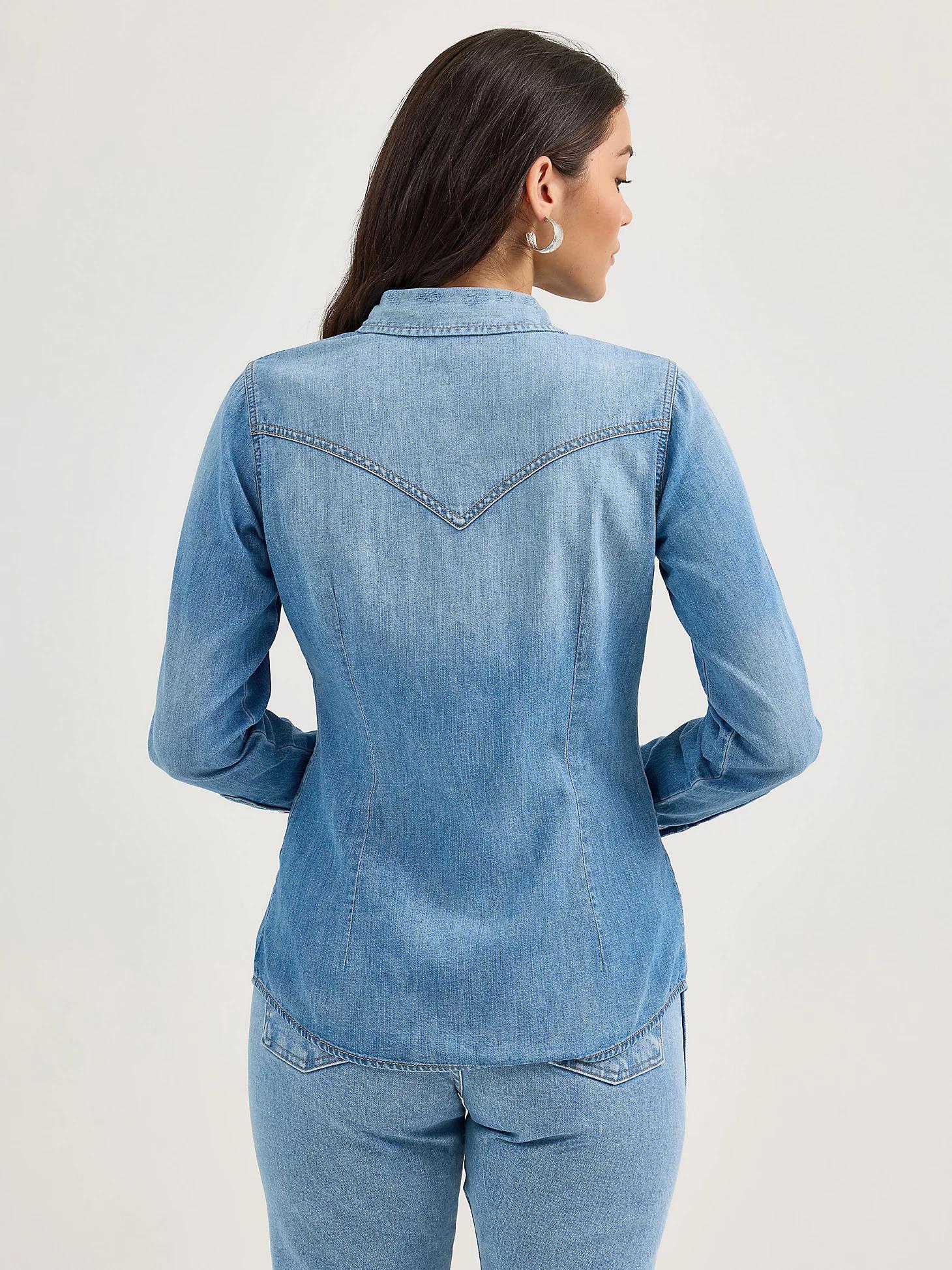 Women's Wrangler Denim Cowboy Snap Shirt | Women's TOPS | Wrangler® Product Image