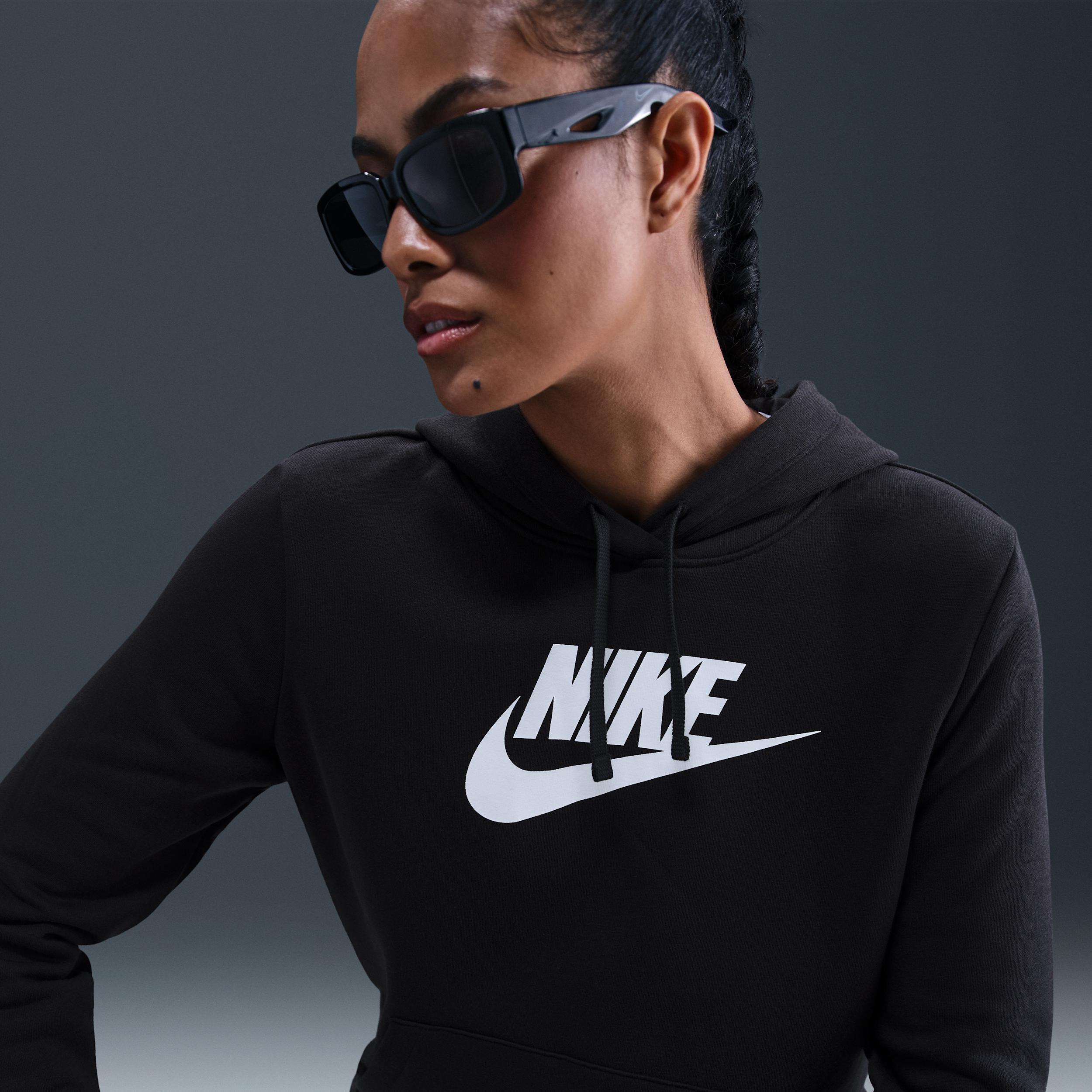 Women's Nike Sportswear Club Large Logo Fleece Hoodie, Size: XS, Black Product Image