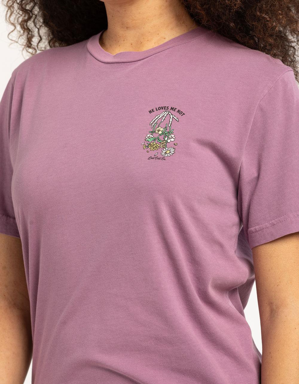 LAST CALL CO. He Loves Me Not Womens Boyfriend Tee - WINE Product Image