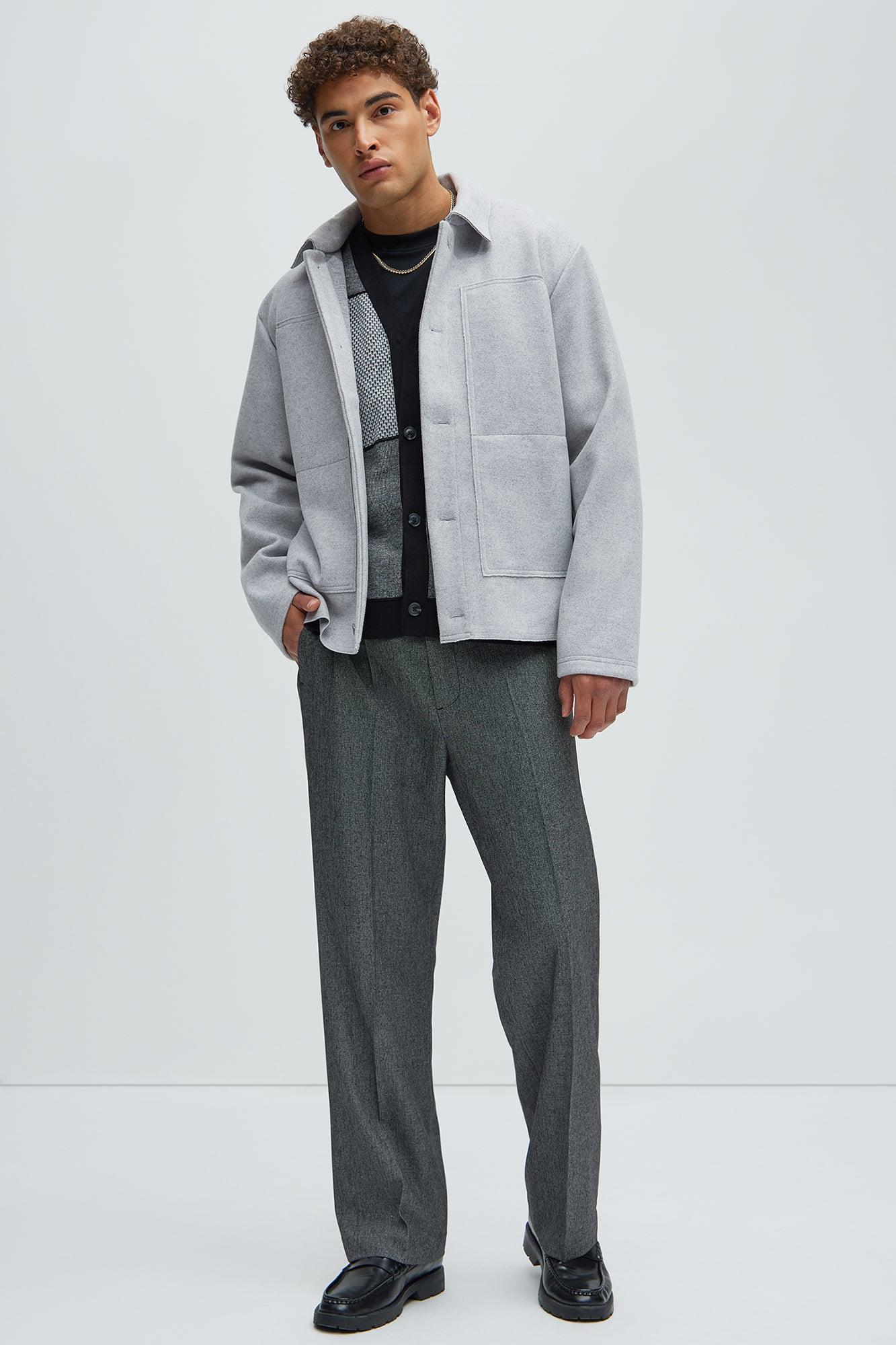 Lovin In Pain Wool Like Jacket - Grey Product Image