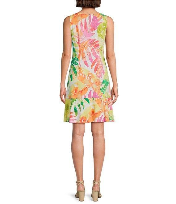 Tommy Bahama Darcy Tropicana Isles Drapey Ponte Jersey Round Neck Sleeveless Sheath Dress Product Image