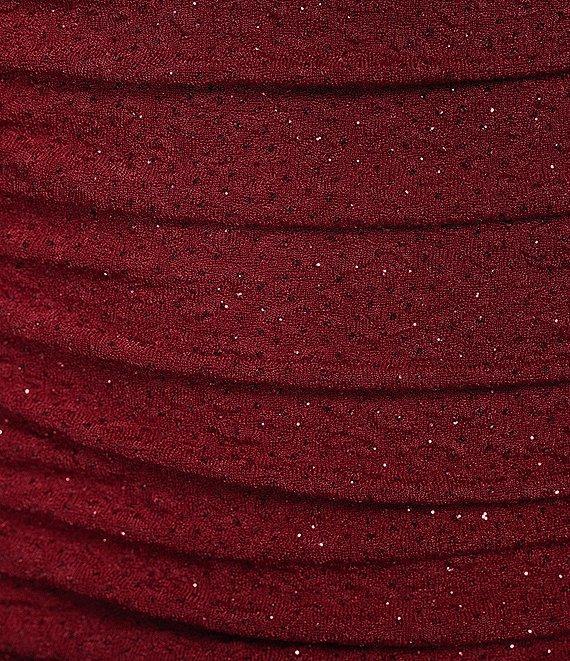 Honey and Rosie Strapless Fitted Shirred Glitter Knit Short Dress Product Image