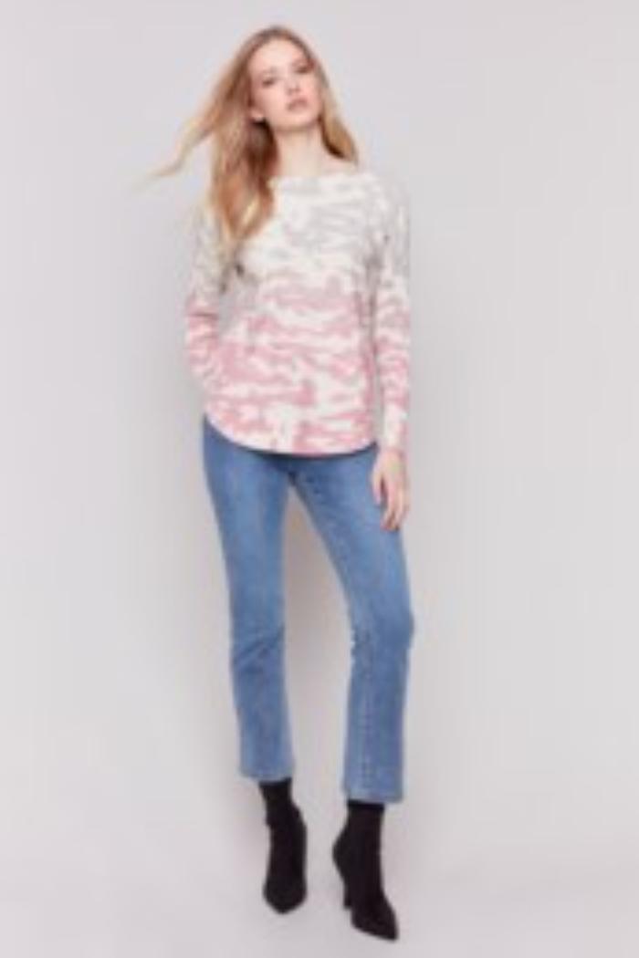 Printed Plush Knit Sweater Product Image