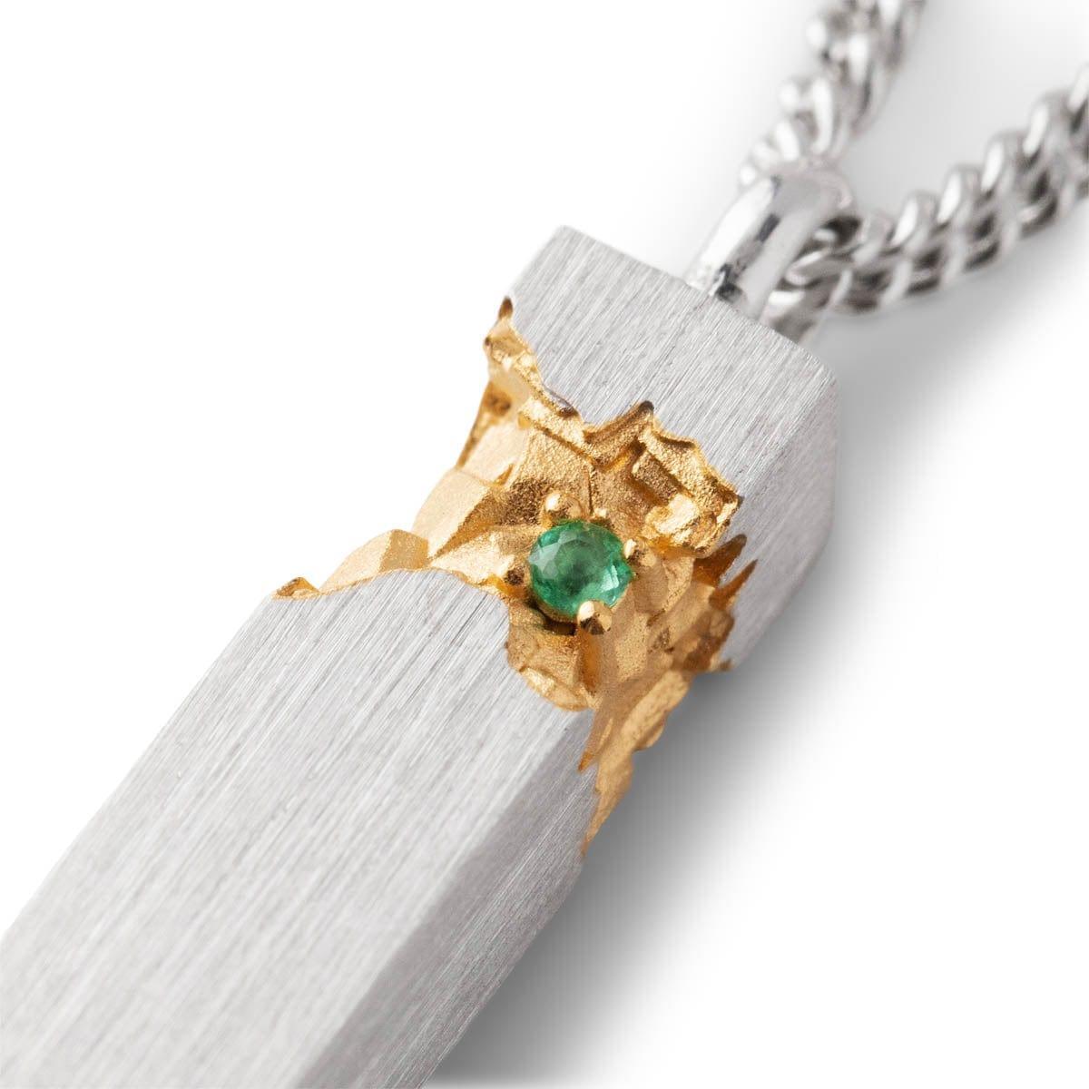 MINED CUBE PENDANT EMERALD Male Product Image