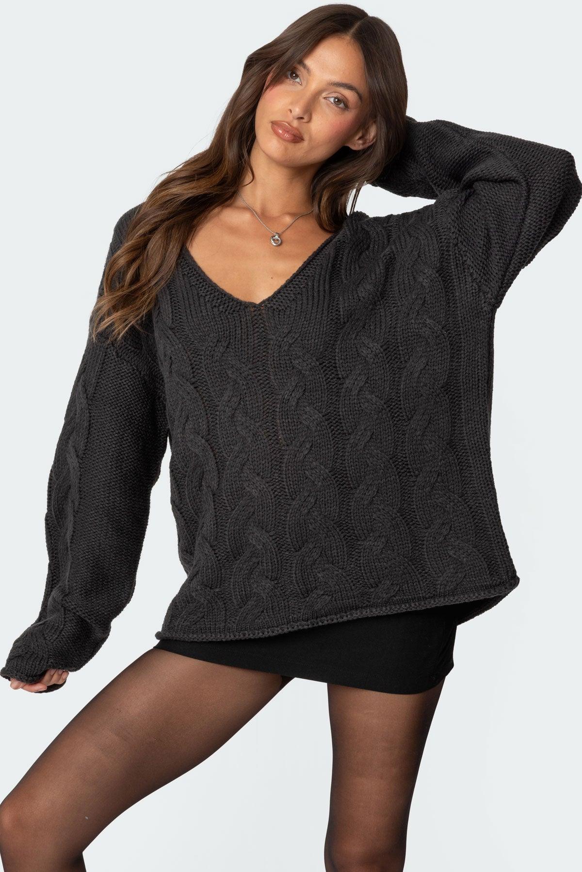 Inga Oversized Cable Knit Sweater Product Image