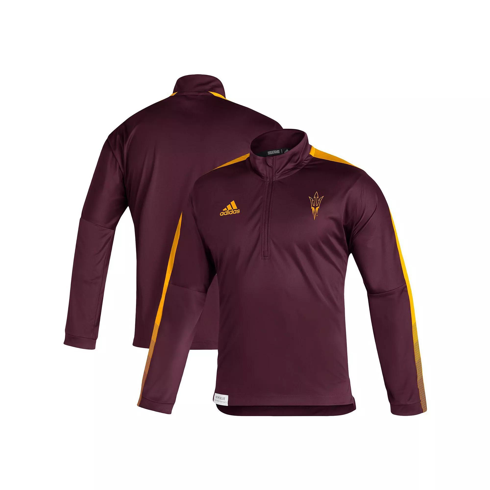 Mens adidas Miami Hurricanes 2021 Sideline Primeblue Quarter-Zip Jacket Product Image