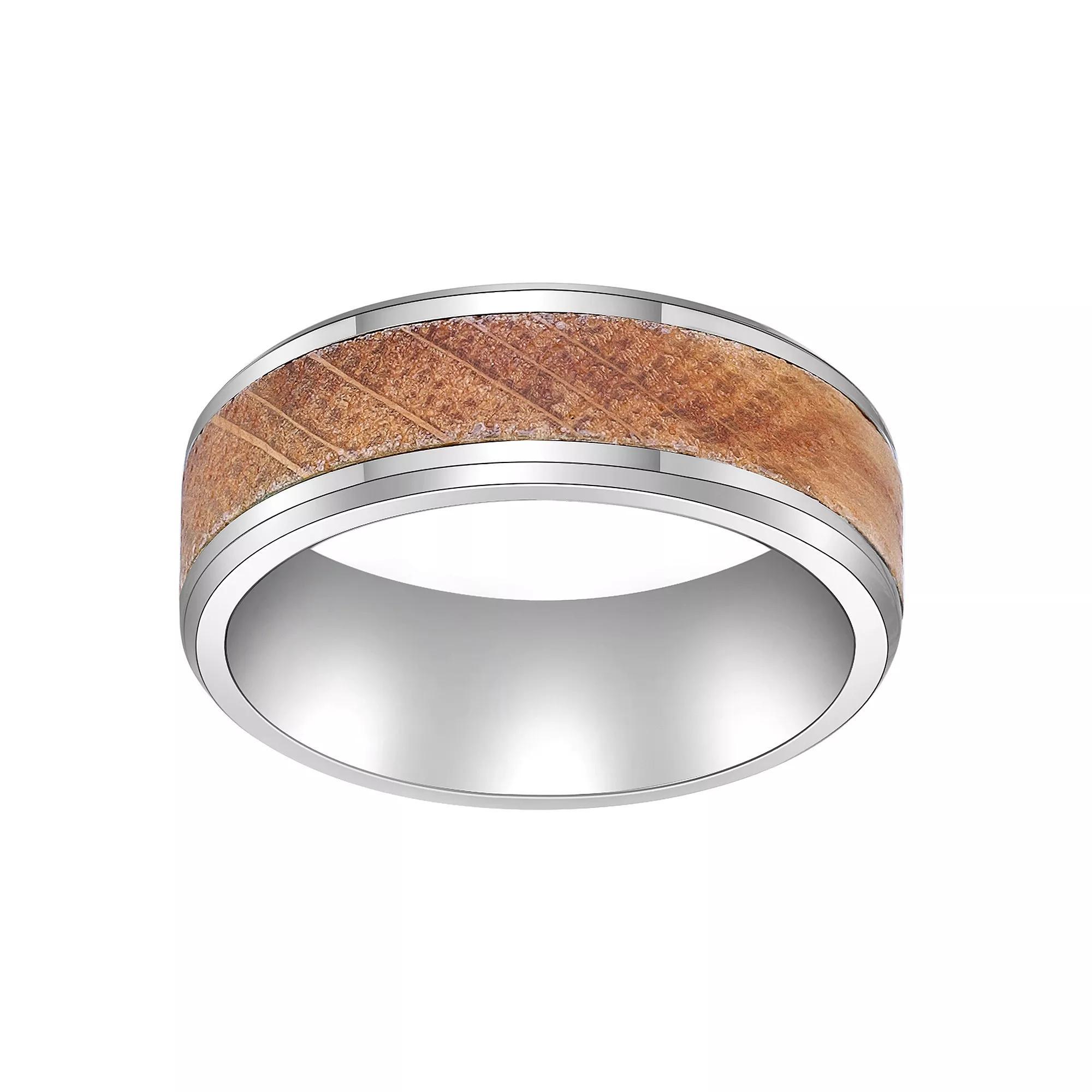 LYNX Men's Stainless Steel & Wood Ring, Size: 12, Two Tone Product Image