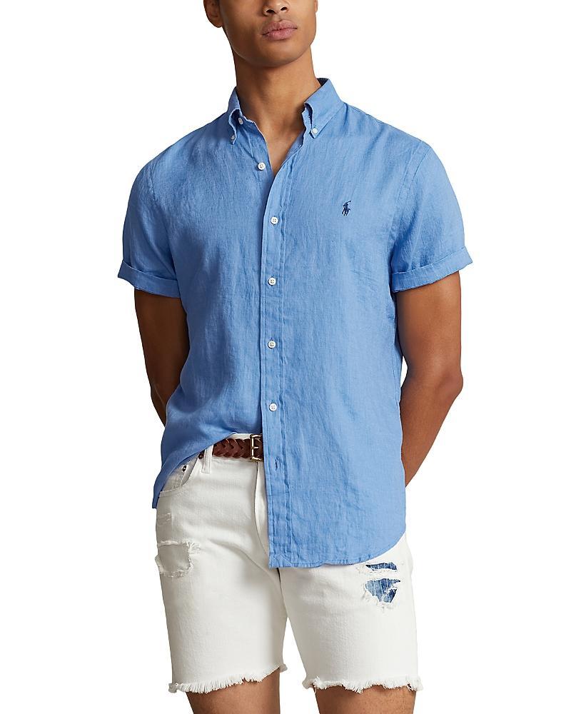 Mens Classic-Fit Short-Sleeve Linen Shirt Product Image
