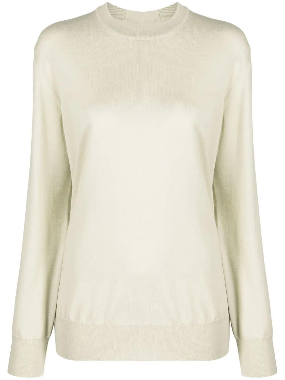 JIL SANDER Crew-neck Wool Jumper In Green Product Image