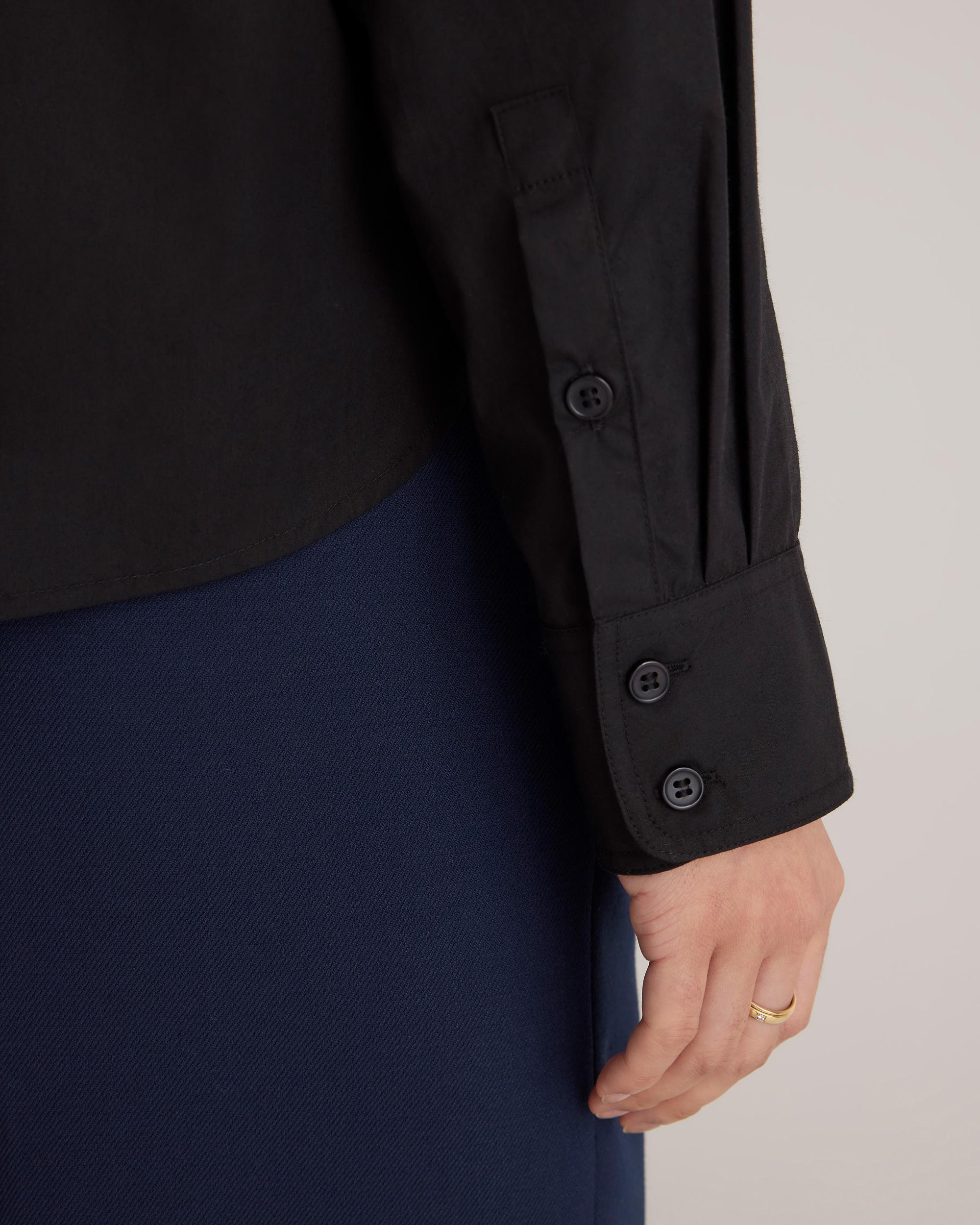 Quince | Women's Poplin Cropped Long Sleeve Shirt Organic Cotton Product Image