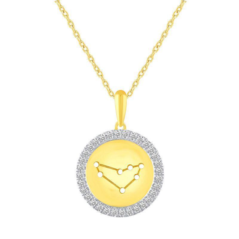1/4 Carat T.W. Diamond Halo Zodiac Pendant Necklace, Women's, Size: 18", Cancer Product Image