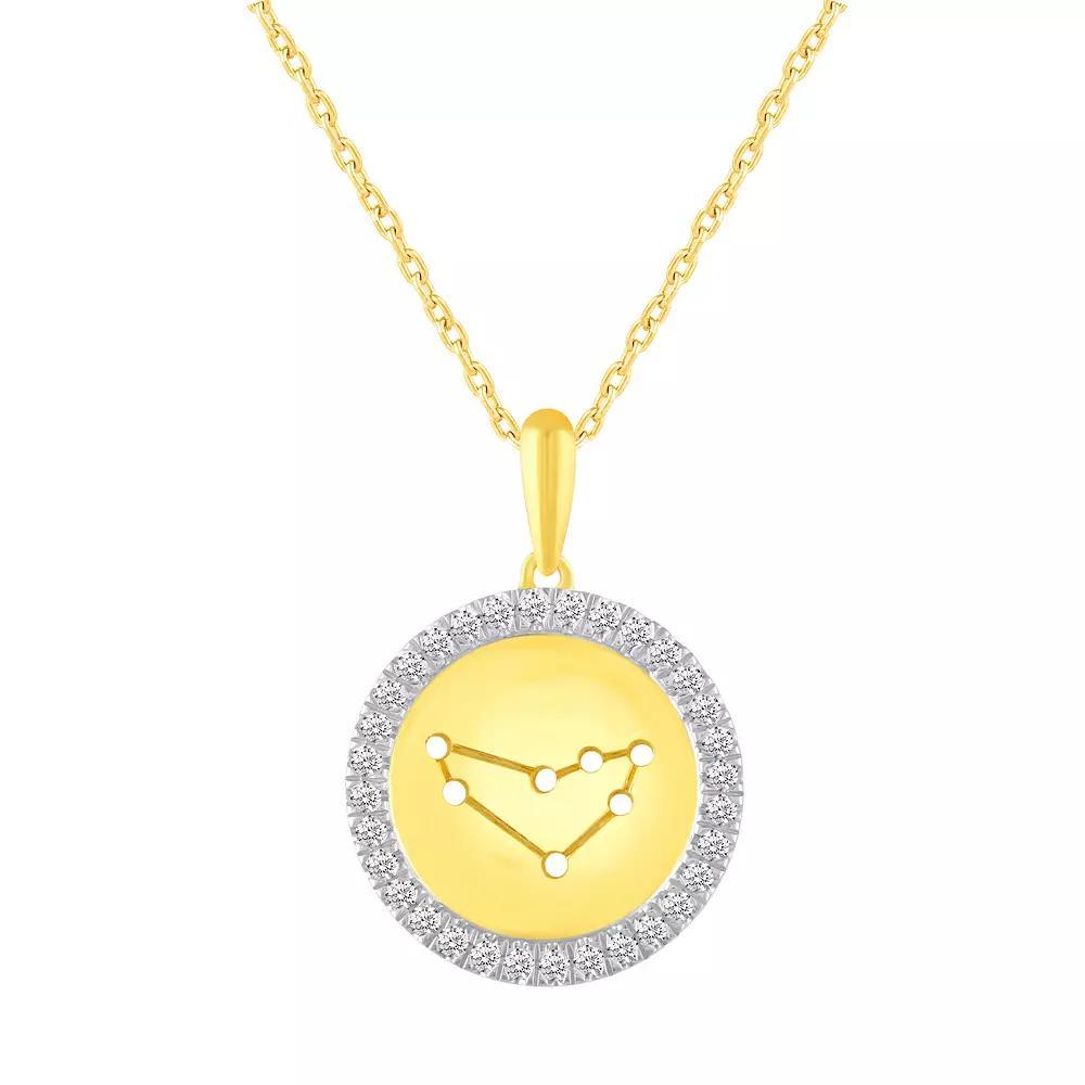 1/4 Carat T.W. Diamond Halo Zodiac Pendant Necklace, Women's, Size: 18", Cancer Product Image