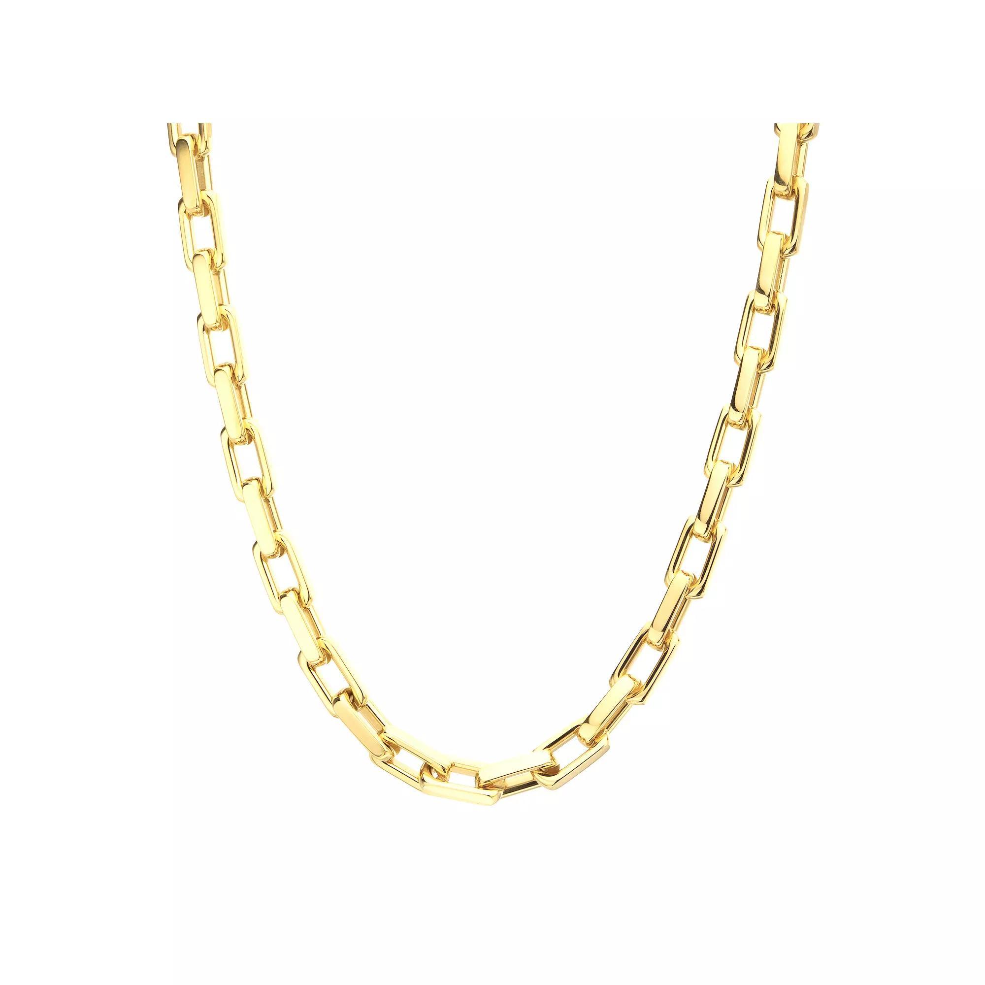 Men's Gold Tone Oversized Square Link Chain Necklace, Size: 22" Product Image
