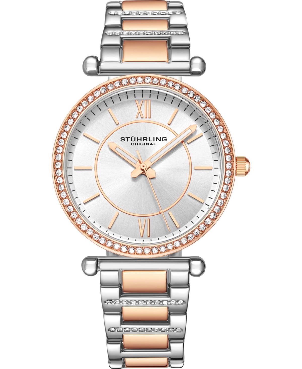 Womens Quartz Crystal Studded Rose Gold-Tone Link Bracelet Watch 36mm Product Image